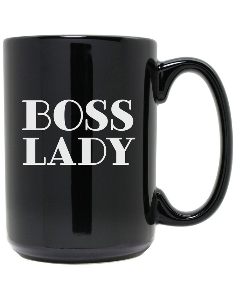 Drinkware Susquehanna Glass | Susquehanna Glass Boss Lady Etched Black Mug Home Drinkware