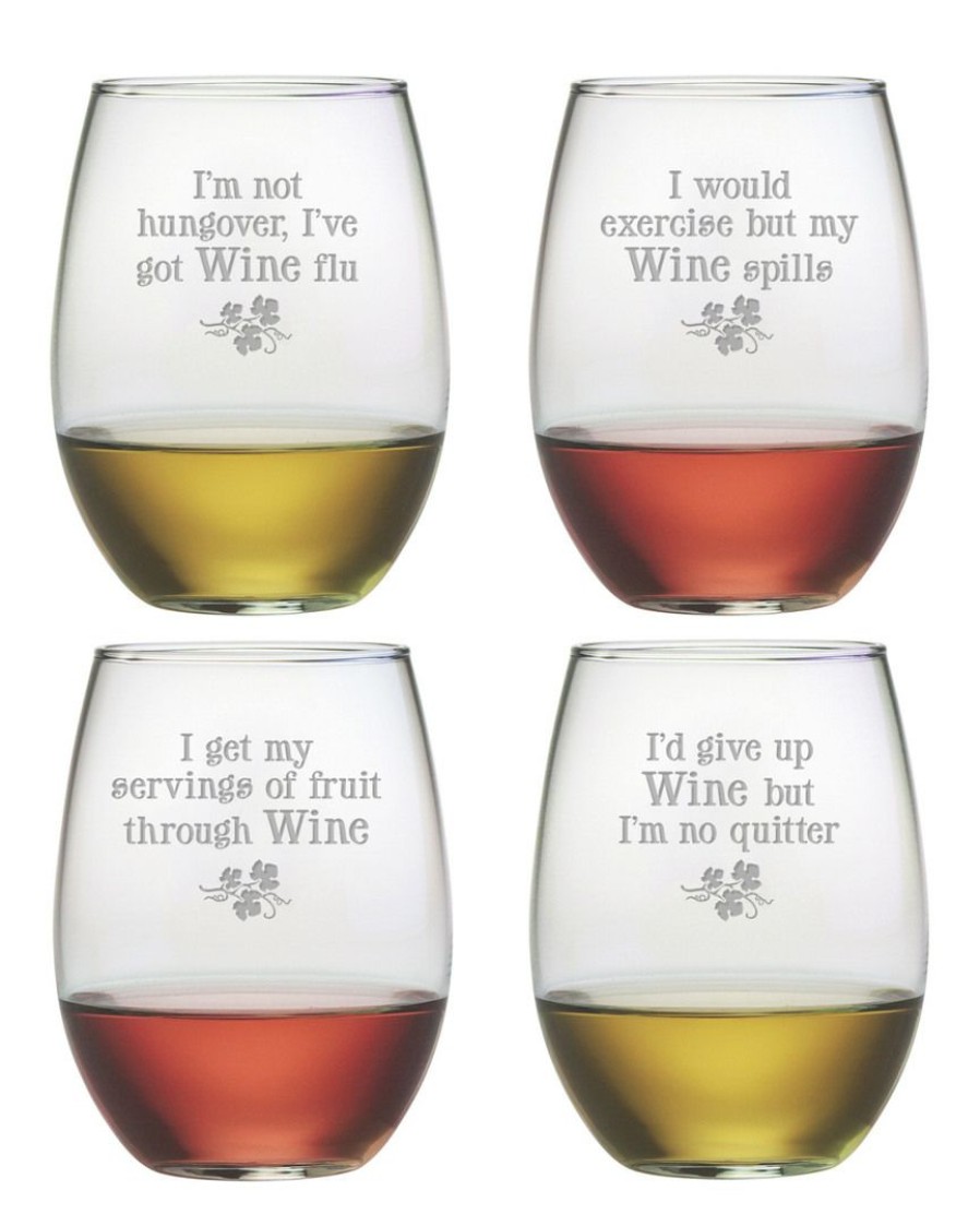 Drinkware Susquehanna Glass | Susquehanna Glass Set Of Four Wine Justification 21Oz Glasses Home Drinkware