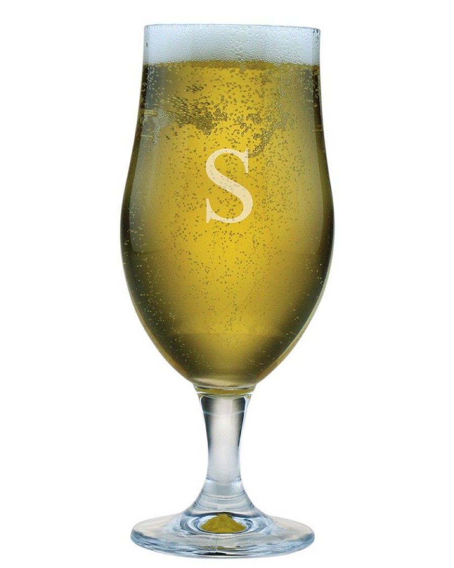 Games & Giftables Susquehanna Glass | Susquehanna Glass Monogrammed Set Of 4 Beer Chalices, (A-Z) Home Bar Carts & Accessories