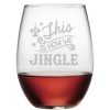 Games & Giftables Susquehanna Glass | Susquehanna Glass How We Jingle Set Of Four Stemless 21Oz Wine Home Bar Carts & Accessories