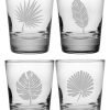 Games & Giftables Susquehanna Glass | Susquehanna Glass Set Of 4 Tropical Foliage Assortment Heavy Based Dof Glasses Home Bar Carts & Accessories