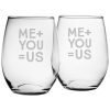 Drinkware Susquehanna Glass | Susquehanna Glass Set Of 2 Me & You Stemless Wine Glasses Home Drinkware