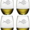 Games & Giftables Susquehanna Glass | Susquehanna Glass Set Of 4 Ishmael Stemless Wine Glasses Home Bar Carts & Accessories