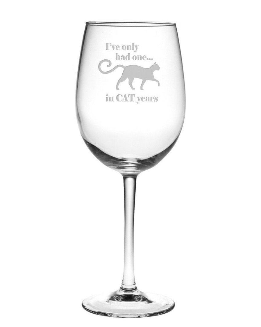 Pet Supplies Susquehanna Glass | Susquehanna Glass 19Oz Cat Years Wine Glass Set Of 4 Home Pet Supplies