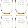 Games & Giftables Susquehanna Glass | Susquehanna Glass Trust Me Set Of Four 21Oz Stemless Glasses Home Bar Carts & Accessories