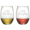 Decorative Items & Frames Susquehanna Glass | Susquehanna Glass Set Of Two 21Oz Like Mother Like Daughter Stemless Glasses Home Decorative Items & Frames