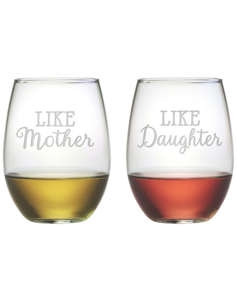 Decorative Items & Frames Susquehanna Glass | Susquehanna Glass Set Of Two 21Oz Like Mother Like Daughter Stemless Glasses Home Decorative Items & Frames