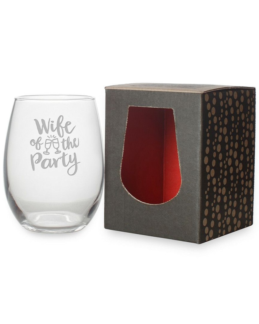 Drinkware Susquehanna Glass | Susquehanna Glass Wife Of The Party Stemless Wine & Gift Box Home Drinkware