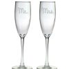 Drinkware Susquehanna Glass | Susquehanna Glass Set Of Two 5.75Oz Mr. & Mrs. Champagne Flutes Home Drinkware