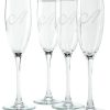 Drinkware Susquehanna Glass | Susquehanna Glass Monogrammed Set Of Four 5.75Oz Champagne Flutes, (A-Z) Home Drinkware