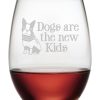 Pet Supplies Susquehanna Glass | Susquehanna Glass Dogs Are The New Kids Set Of 4 21Oz Stemless Wine Glasses Home Pet Supplies