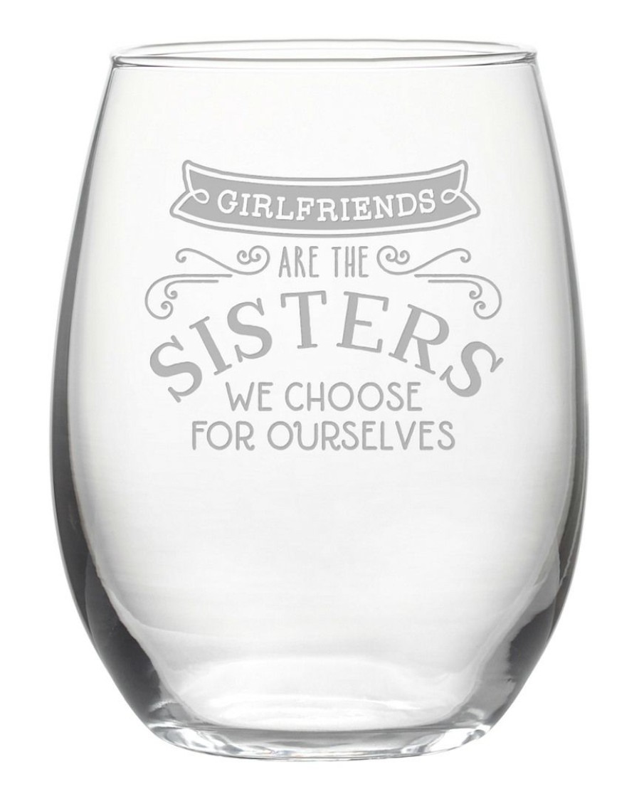 Games & Giftables Susquehanna Glass | Susquehanna Glass Girlfriends Stemless Wine & Gift Box Home Bar Carts & Accessories