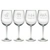 Games & Giftables Susquehanna Glass | Susquehanna Glass Set Of Four 19Oz Holiday Hang Ups Ap Wine Glasses Home Seasonal