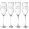 Games & Giftables Susquehanna Glass | Susquehanna Glass Set Of Four 8Oz Happily Ever After Flutes Home Bar Carts & Accessories