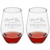 Games & Giftables Susquehanna Glass | Susquehanna Glass Set Of 2 Thank You For Being A Friend Stemless Wine Glasses Home Bar Carts & Accessories