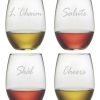 Drinkware Susquehanna Glass | Susquehanna Glass Cheers Around The World Set Of 4 21Oz Stemless Home Drinkware