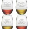 Games & Giftables Susquehanna Glass | Susquehanna Glass Set Of Four 21Oz Wine Wisdom Assortment Stemless Glasses Home Bar Carts & Accessories