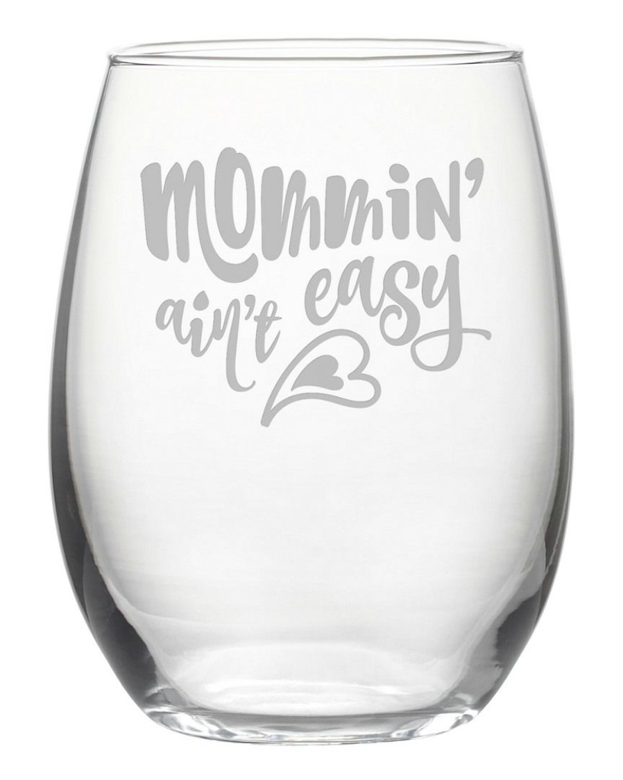 Games & Giftables Susquehanna Glass | Susquehanna Glass Mommin' Ain'T Easy Stemless Wine & Gift Box Home Bar Carts & Accessories