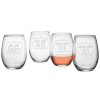 Games & Giftables Susquehanna Glass | Susquehanna Glass Set Of Four 21Oz Women We Love Stemless Glasses Home Bar Carts & Accessories