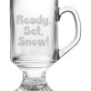 Games & Giftables Susquehanna Glass | Susquehanna Glass Ready Set Snow Set Of 4 Irish Coffee Footed Mugs Home Bar Carts & Accessories