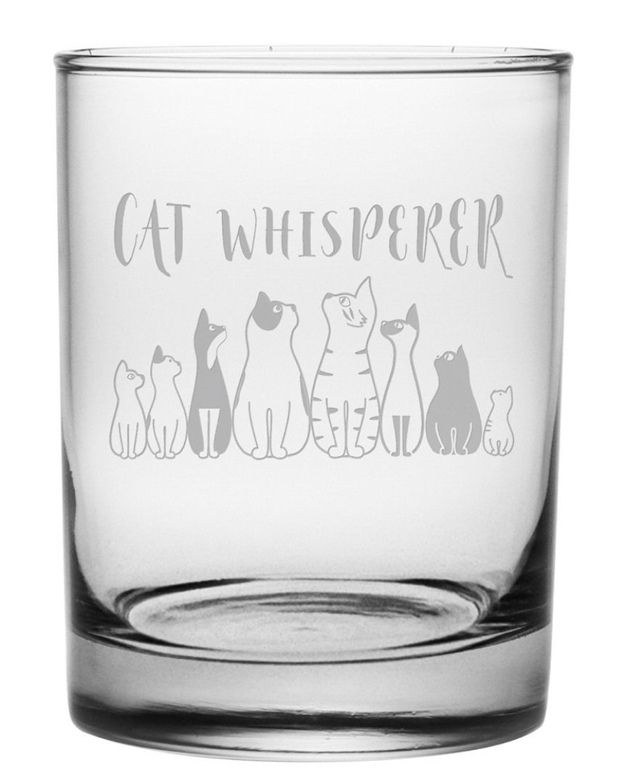 Pet Supplies Susquehanna Glass | Susquehanna Glass 14Oz Cat Whisperer Rocks Glass Set Of 4 Home Pet Supplies