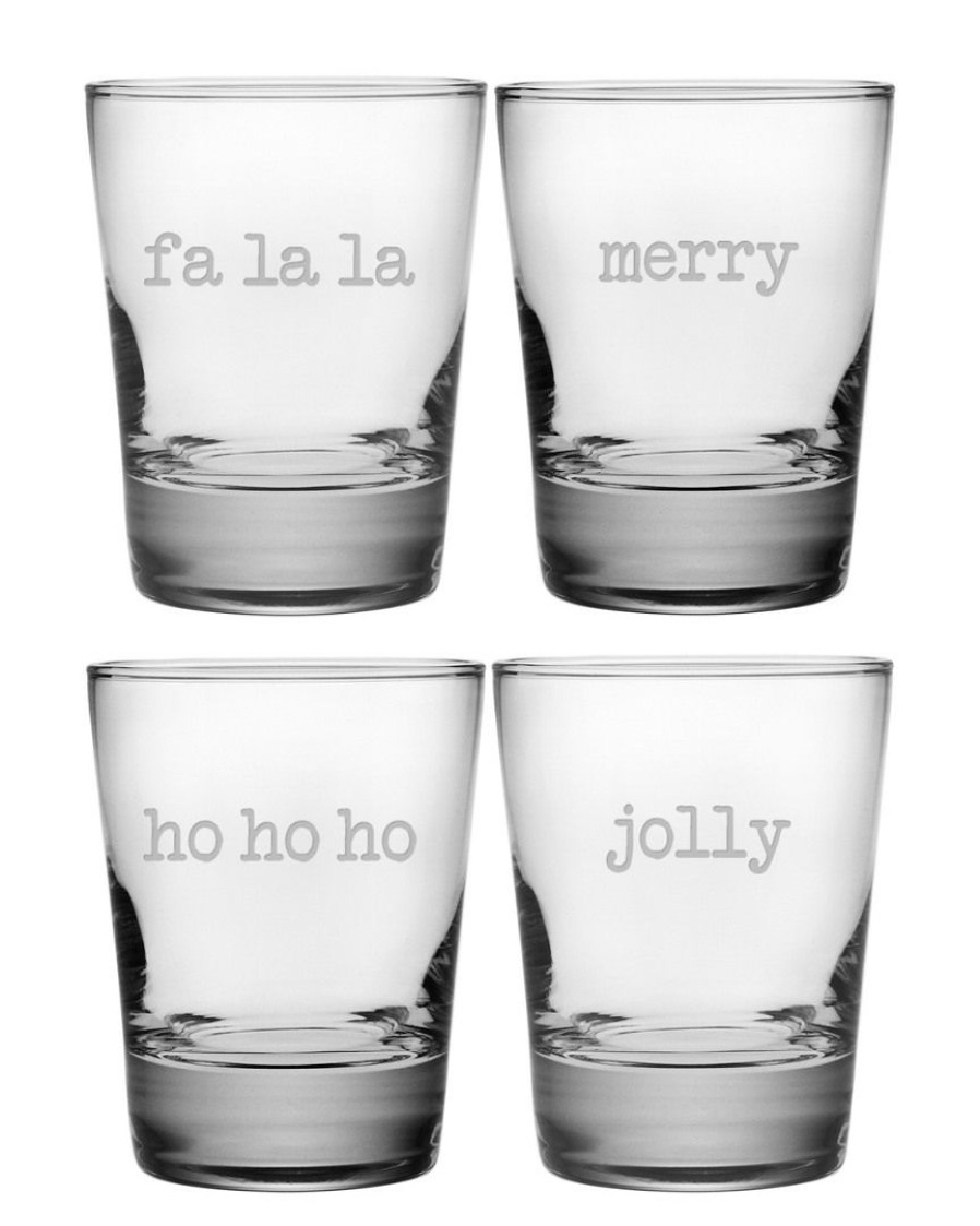 Games & Giftables Susquehanna Glass | Susquehanna Glass Set Of Four "Fa La La La Etc." 13.25Oz Double Old Fashoined Glasses Home Bar Carts & Accessories