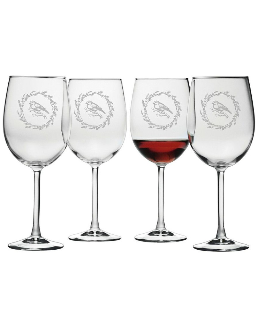 Games & Giftables Susquehanna Glass | Susquehanna Glass Set Of 4 Perch Wine Glass Home Bar Carts & Accessories