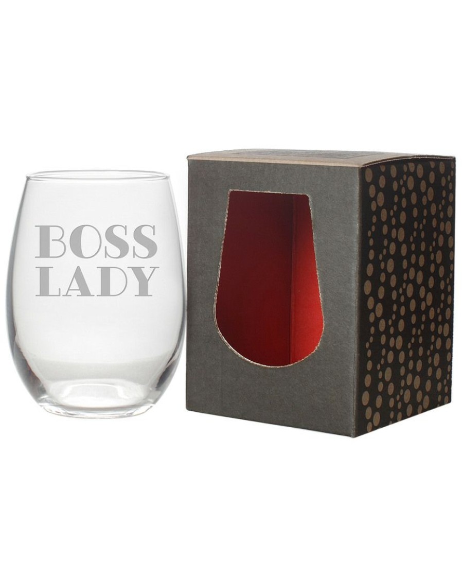 Games & Giftables Susquehanna Glass | Susquehanna Glass Boss Lady Stemless Wine & Gift Box Home Bar Carts & Accessories