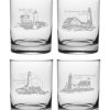 Games & Giftables Susquehanna Glass | Susquehanna Glass Set Of 4 New England Lighthouse Collection Rocks Glasses Home Bar Carts & Accessories