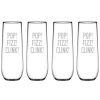 Games & Giftables Susquehanna Glass | Susquehanna Glass Set Of Four Pop Fizz Clink 8.5Oz Stemless Flutes Home Bar Carts & Accessories