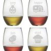 Games & Giftables Susquehanna Glass | Susquehanna Glass Pet Names Set Of 4 21Oz Stemless Glasses Home Bar Carts & Accessories