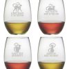 Pet Supplies Susquehanna Glass | Susquehanna Glass Cat Philosophy Set Of 4 21Oz Stemless Wine Glasses Home Pet Supplies