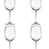 Drinkware Susquehanna Glass | Susquehanna Glass Don'T Ask Wine Set Of Four 19Oz Stem Glasses Home Drinkware