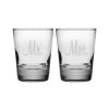 Drinkware Susquehanna Glass | Susquehanna Glass Mr. & Mrs. Set Of Two 13.25Oz Double Old Fashioned Glasses Home Drinkware