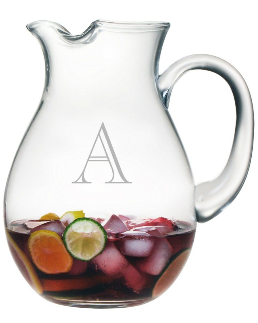 Drinkware Susquehanna Glass | Susquehanna Glass Monogrammed 90Oz Engraver Classic Round Pitcher, (A-Z) Home Drinkware