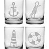 Games & Giftables Susquehanna Glass | Susquehanna Glass Set Of 4 Seafarer Assortment Rocks Glasses Home Bar Carts & Accessories