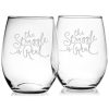 Games & Giftables Susquehanna Glass | Susquehanna Glass Set Of Two 21Oz The Struggle Stemless Glasses Home Bar Carts & Accessories