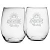 Drinkware Susquehanna Glass | Susquehanna Glass Set Of 2 Adventure Buddy Stemless Wine Glasses Home Drinkware