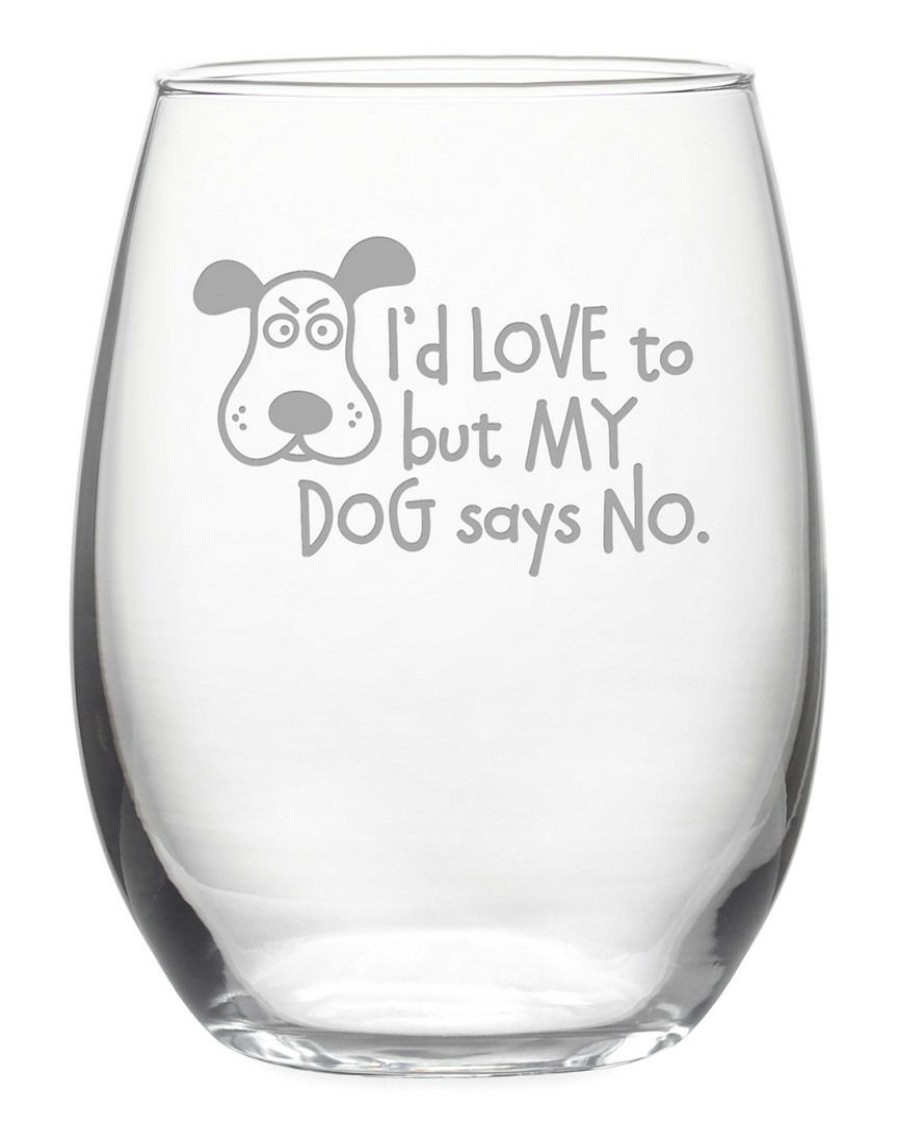 Pet Supplies Susquehanna Glass | Susquehanna Glass Set Of 4 My Dog Says No Stemless Wine Tumblers Home Pet Supplies