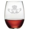 Games & Giftables Susquehanna Glass | Susquehanna Glass Claddagh Set Of 4 21Oz Stemless Wine Glasses Home Bar Carts & Accessories