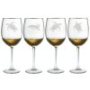 Games & Giftables Susquehanna Glass | Susquehanna Glass Set Of 4 Sea Turtles Wine Glasses Home Bar Carts & Accessories