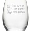 Pet Supplies Susquehanna Glass | Susquehanna Glass Set Of 4 Nice Things Cat Stemless Wine Tumblers Home Pet Supplies