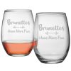 Games & Giftables Susquehanna Glass | Susquehanna Glass Set Of 2 Brunettes Stemless Wine Glasses Home Bar Carts & Accessories