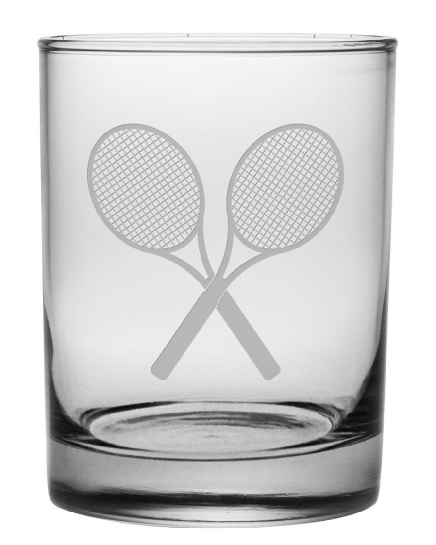 Games & Giftables Susquehanna Glass | Susquehanna Glass Tennis Set Of Four 14Oz Rock Glasses Home Bar Carts & Accessories