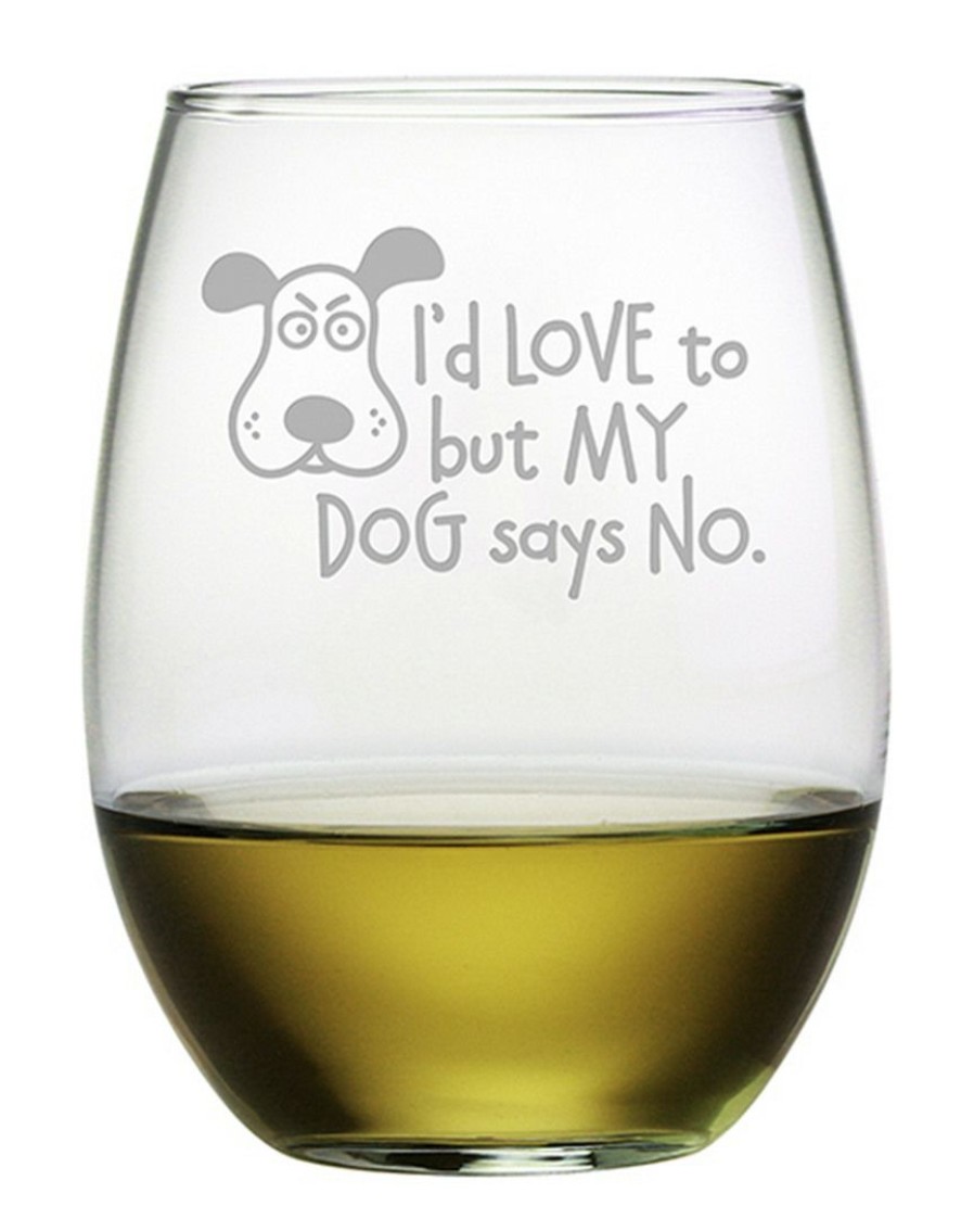 Dinnerware Susquehanna Glass | Susquehanna Glass My Dog Says No Stemless Wine & Gift Box Home Dinnerware