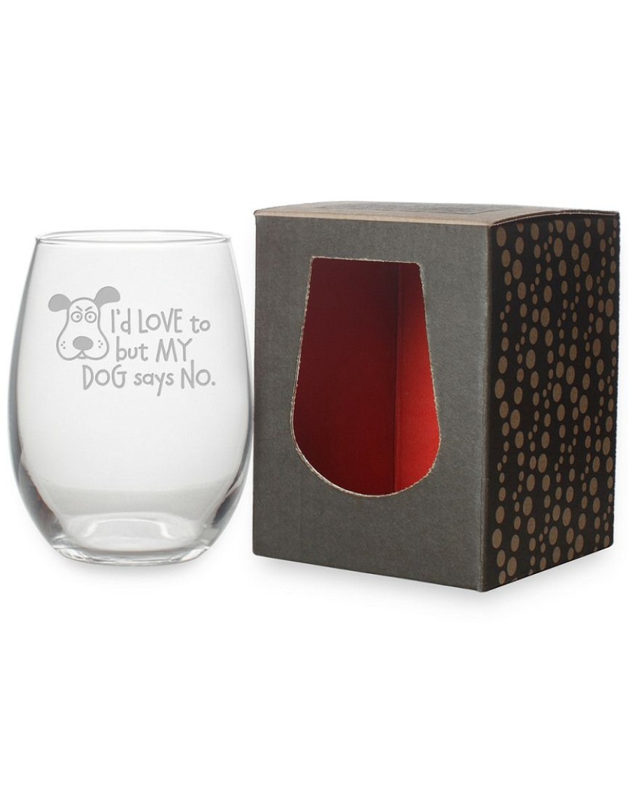 Dinnerware Susquehanna Glass | Susquehanna Glass My Dog Says No Stemless Wine & Gift Box Home Dinnerware