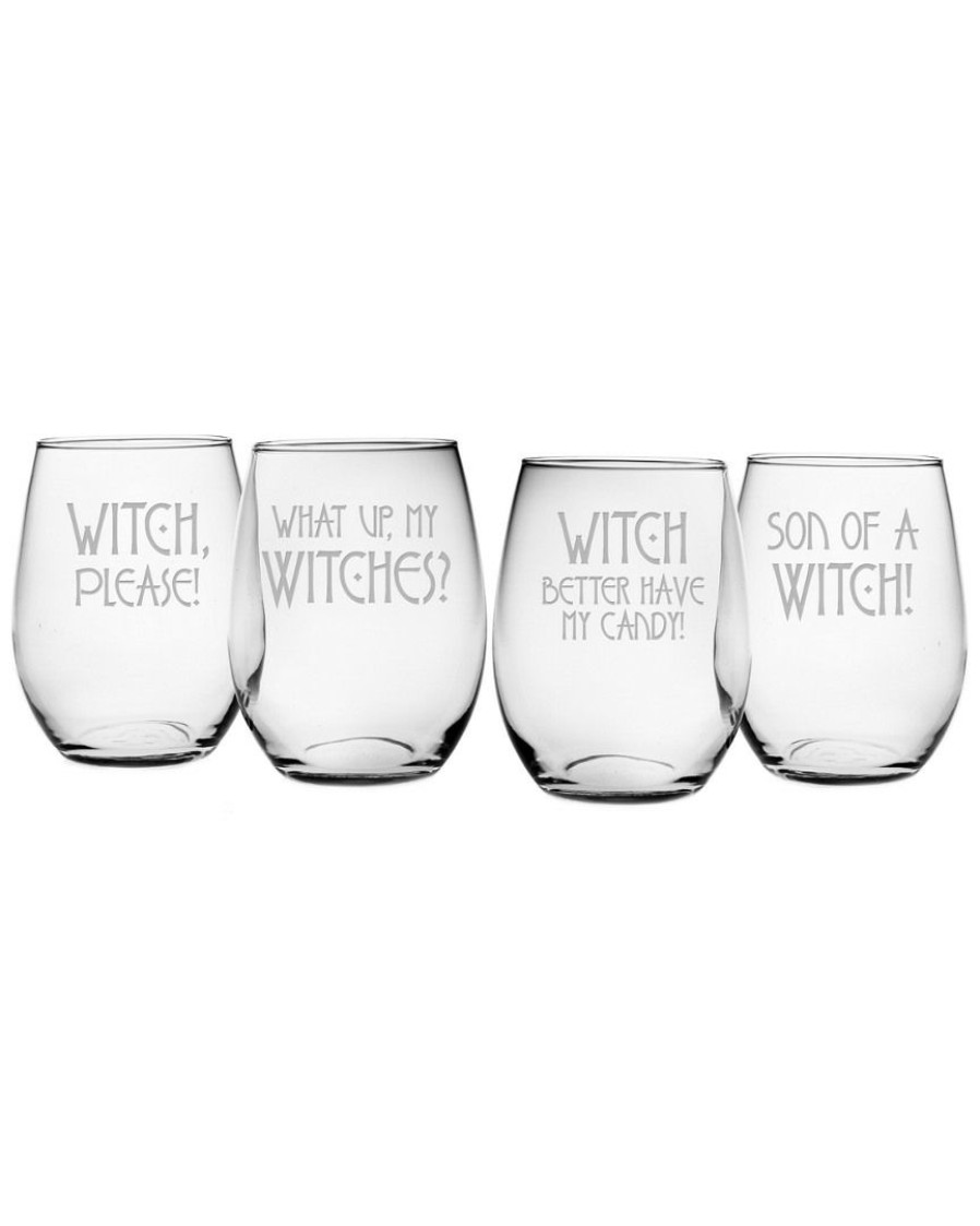 Games & Giftables Susquehanna Glass | Susquehanna Glass Set Of 4 Witch Please Glasses Home Bar Carts & Accessories