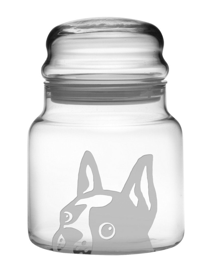 Dinnerware Susquehanna Glass | Susquehanna Glass Curious Boston Terrier Medium Apothecary Jar Home Dinnerware