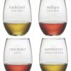 Games & Giftables Susquehanna Glass | Susquehanna Glass Golf Lingo Set Of 4 21Oz Stemless Wine Glasses Home Bar Carts & Accessories