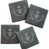 Games & Giftables Susquehanna Glass | Susquehanna Glass Set Of 4 Vintage Bee Square Slate Coasters Home Bar Carts & Accessories